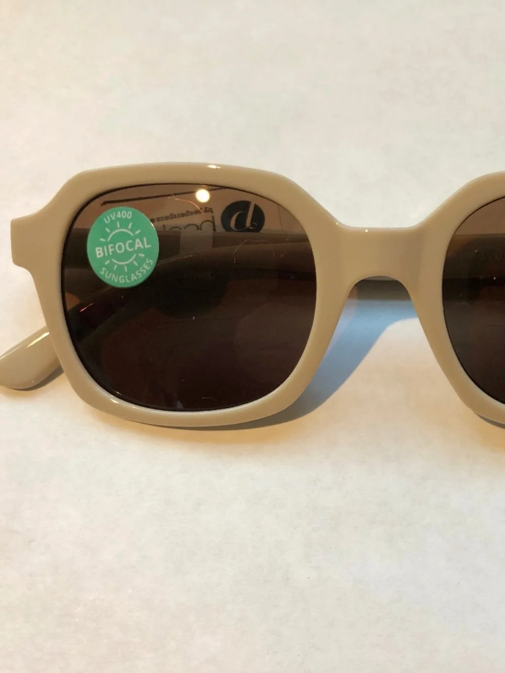Beige Women's Bifocal Sunglasses with UV400 Protection